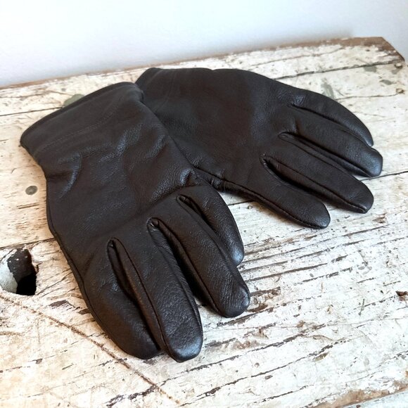 Black DEERSKIN Lined Boot Leather Gloves, Size Medium 304623 - Picture 1 of 6